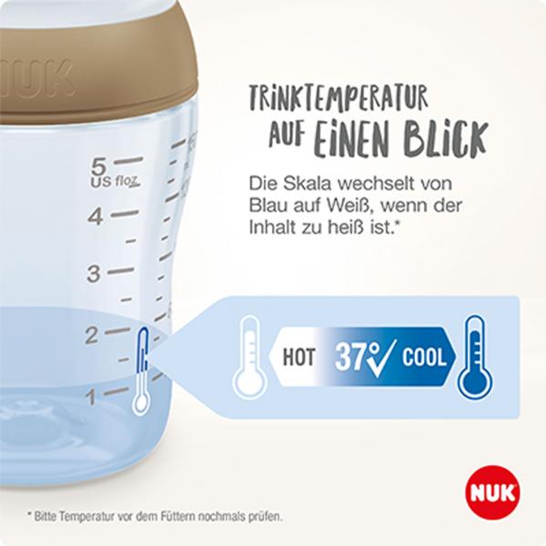NUK Perfect Match Babyflasche mit weichem Silikon-Trinksauger
